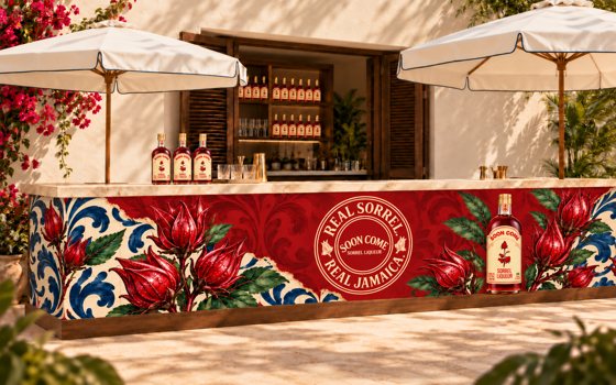 Ceramic courtyard — bottle and sorrel frontage