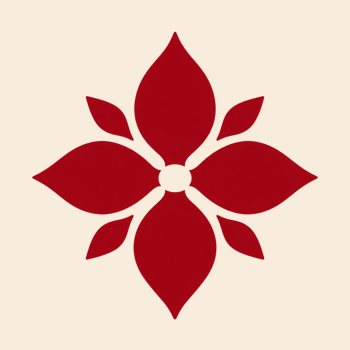 Floral ornament / transparent red