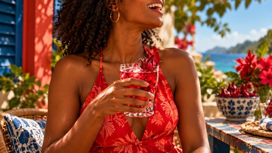 Woman with sorrel cocktail