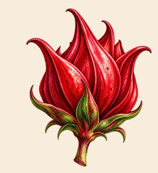 Single calyx / painted illustration