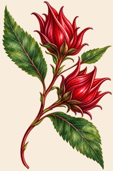 Sorrel sprig / painted illustration