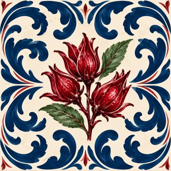 Sorrel tile / navy